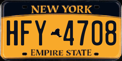 NY license plate HFY4708