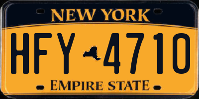 NY license plate HFY4710