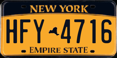 NY license plate HFY4716