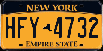 NY license plate HFY4732