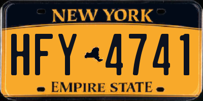 NY license plate HFY4741
