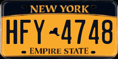 NY license plate HFY4748