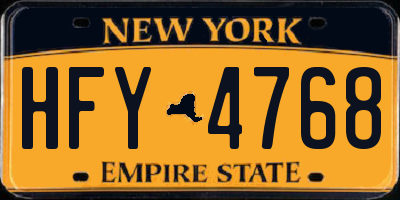 NY license plate HFY4768