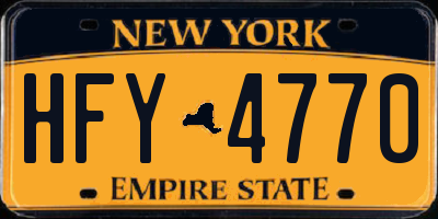 NY license plate HFY4770