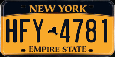 NY license plate HFY4781