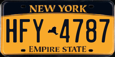 NY license plate HFY4787