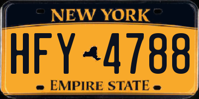 NY license plate HFY4788
