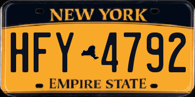 NY license plate HFY4792