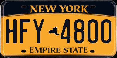 NY license plate HFY4800