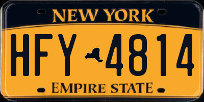 NY license plate HFY4814