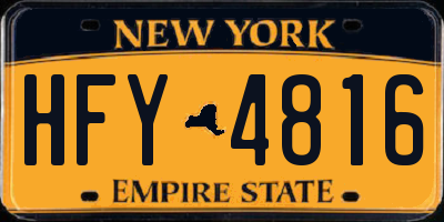 NY license plate HFY4816