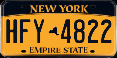 NY license plate HFY4822