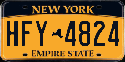 NY license plate HFY4824