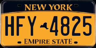 NY license plate HFY4825
