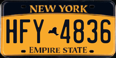 NY license plate HFY4836
