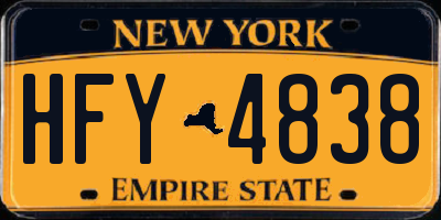 NY license plate HFY4838