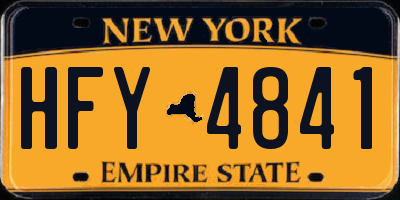 NY license plate HFY4841