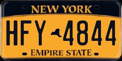 NY license plate HFY4844