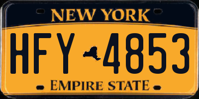 NY license plate HFY4853