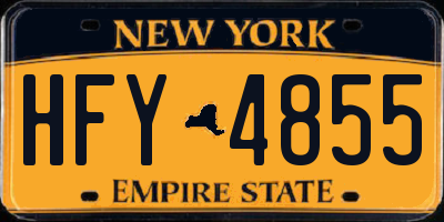 NY license plate HFY4855