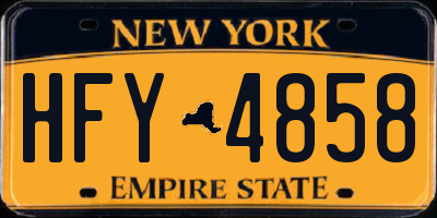 NY license plate HFY4858