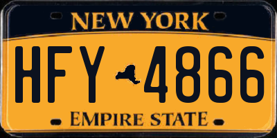 NY license plate HFY4866