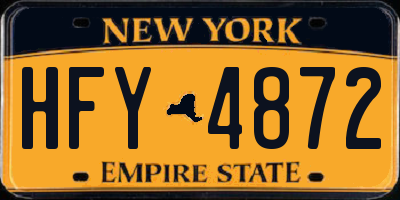 NY license plate HFY4872