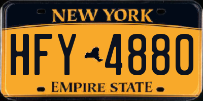 NY license plate HFY4880
