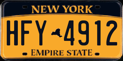 NY license plate HFY4912
