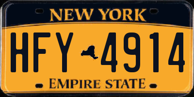 NY license plate HFY4914