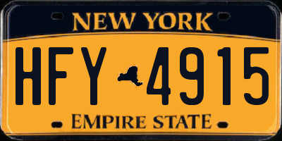 NY license plate HFY4915