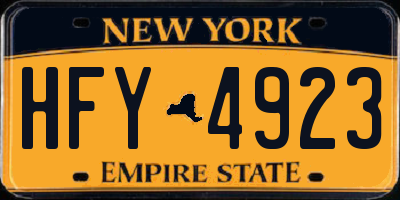 NY license plate HFY4923