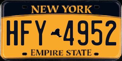 NY license plate HFY4952