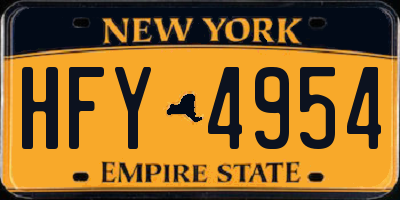 NY license plate HFY4954