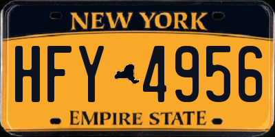 NY license plate HFY4956