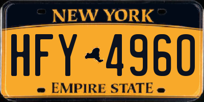 NY license plate HFY4960
