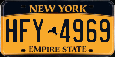 NY license plate HFY4969