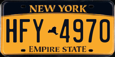 NY license plate HFY4970