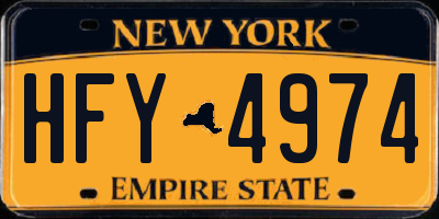 NY license plate HFY4974