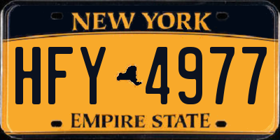 NY license plate HFY4977