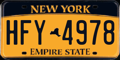 NY license plate HFY4978