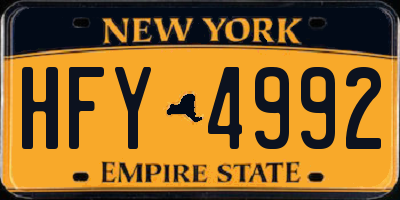 NY license plate HFY4992