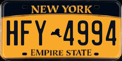NY license plate HFY4994