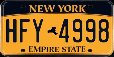 NY license plate HFY4998