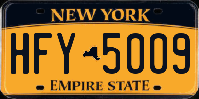 NY license plate HFY5009