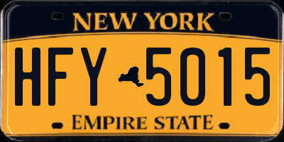NY license plate HFY5015