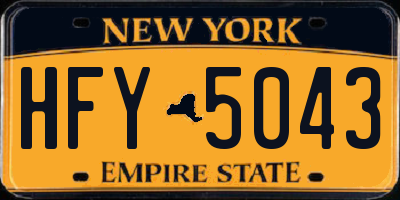 NY license plate HFY5043