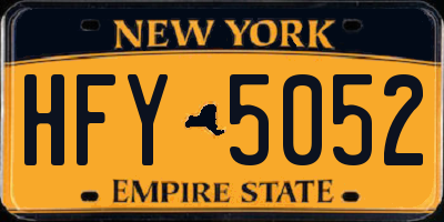 NY license plate HFY5052