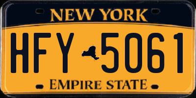 NY license plate HFY5061