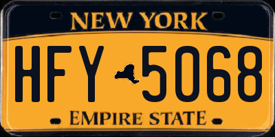 NY license plate HFY5068